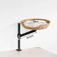 Lit pour chat élégant en bois massif, hamac pour chat réglable en hauteur, élégant avec bol en bois, durable