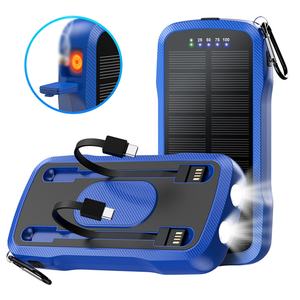 Banco de Energía Solar Inalámbrico con Cables, 10000mAh, Cargador Portátil para Móvil, Linterna LED para Teléfono Celular - Product Image 2