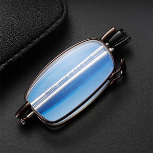 أزياء مخصصة الجملة المحمولة قابلة للطي نظارات للقراءة البصرية رجالي الأزرق حجب نظارات للقراءة - Product Image 3