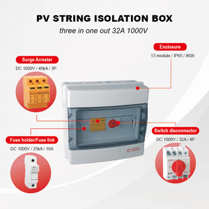 Caja Aisladora de Cadenas Fotovoltaicas <span class=keywords><strong>ONESTO</strong></span>, 3 Entradas y 1 Salida, Caja Combinadora de CC de 1000 V para Panel Solar, Caja Combinadora Fotovoltaica de CC de 32 A - Product Image 3