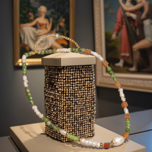 Collana Girocollo con Pietra Naturale Irregolare di Tendenza Choker Unico con Perle Barocche Gioielli di Lusso per Donne e Ragazze Idea Regalo - Product Image 3