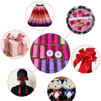 Ruban en polyester double face de qualité supérieure, rose bonbon, largeur 1,5 pouce (4 cm), rouleau de 100 yards, ruban satiné pour la création de bouquets de fleurs DIY