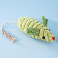 Nouvel Arrivage : Jouet Interactif pour Chat en Peluche Mignon en Forme de Souris avec Queue en Bâton de Silvervine et Catnip Intégré