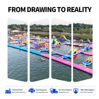 Île de divertissement gonflable AirFunPro en PVC pour parc aquatique, équipement de jeu personnalisable pour usage commercial
