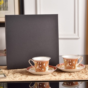 Dragon Pattern Gold Inlay High Grade Luxury European Style <b>6</b>-Piece Ceramic Bone China Dinner <b>Set</b> Cup Kit Modern Design - Product Image 4