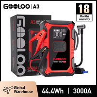 GOOLOO 3000A 12V Démarreur de Batterie Portable A3 pour Voiture et Camion, Lithium, Haute Puissance, Compresseur d'Air, Gonfleur de Pneus, Batterie Externe Numérique