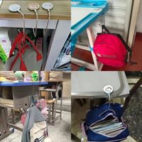 Crochet de table de bureau à motif de dessin animé pour étudiants, porte-sac pliable en métal avec logo personnalisé, pour accrocher les sacs d'école, artisanat en métal