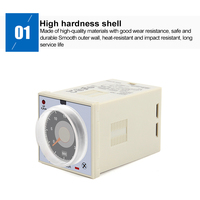 Relay Waktu H3BA-8 AC 24v 36v 110v 220v PCB Putih Miniatur Tertutup Daya Tinggi Relay Timer 24vdc 12v