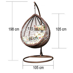 Chaise suspendue <span class=keywords><strong>en</strong></span> rotin PE de patio de haute qualité balançoire <span class=keywords><strong>en</strong></span> <span class=keywords><strong>osier</strong></span> PE balançoire extérieure panier <span class=keywords><strong>oeuf</strong></span> balançoire avec support - Product Image 2