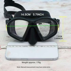 Masque de plongée et de snorkeling unisexe à faible volume avec verres en silicone et en verre trempé pour la plongée libre transfrontalière - Product Image 5