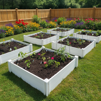 Bac de plantation surélevé en tissu écologique enduit de vinyle blanc pour jardin domestique, avec système MoistureLock pour la culture de légumes
