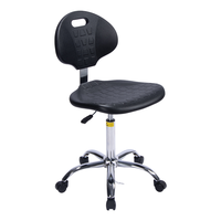Chaise de laboratoire M13, tabouret ESD ergonomique en mousse de polyuréthane, hauteur réglable, roulettes pivotantes, dossier, utilisation hospitalière, cadre en aluminium