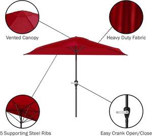 Pure Garden Half Umbrella-<span class=keywords><strong>Parasol</strong></span> <span class=keywords><strong>de</strong></span> patio <span class=keywords><strong>de</strong></span> 9 pieds avec manivelle facile-Ombrage <span class=keywords><strong>de</strong></span> patio extérieur-<span class=keywords><strong>Petit</strong></span> auvent pour balcon, <span class=keywords><strong>table</strong></span> ou terrasse - Product Image 3