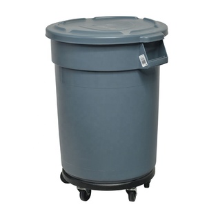 Contenedor de <span class=keywords><strong>Basura</strong></span> Redondo con Tapa Abatible de Polipropileno <span class=keywords><strong>Gris</strong></span> de 120L, <span class=keywords><strong>Cubo</strong></span> de <span class=keywords><strong>Basura</strong></span> con Ruedas para Reciclaje - Product Image 2