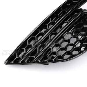 2 pièces Grilles de protection de phares antibrouillard avant en nid d'abeille style sport pour pare-chocs avant Audi A4 B8 Facelift 2012 2013 2014 2015 - Product Image 6