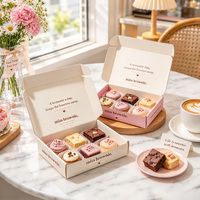 Boîte à brownie personnalisée en carton ondulé pour l'emballage alimentaire, la boulangerie et les produits, impression recto-verso biodégradable
