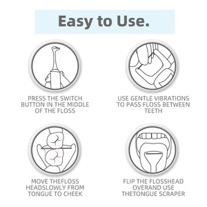 Hilo Dental Eléctrico Z5, 50 Unidades, Acero Inoxidable, ABS, Recargable, Cuidado Bucal, Raspador de Lengua, Kit de Blanqueamiento Dental - Product Image 6