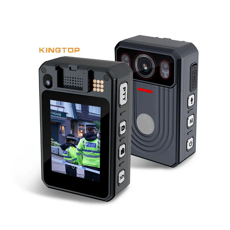 Kingtop กล้องวิดีโอแบบสดๆกล้องที่สวมใส่ได้ใช้งานได้ยาวนาน9ชั่วโมงการบังคับใช้กฎหมาย