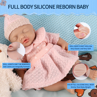 Poupée Reborn en Silicone 100% Naturel de 7 Pouces, Mini Poupée Fille Endormie Réaliste pour Enfants, Jouet Anti-Stress