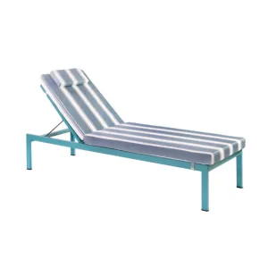 Mobilier d'extérieur, ensemble de chaises de soleil, lit de soleil avec cadre en aluminium et coussin en mousse fabriqué en indonésie