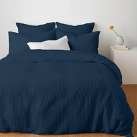 Ensembles de housse de couette gaufrée Ensemble de literie couette King Size respirante Ensemble de housse de couette texturée gaufrée de lit
