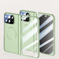 Étui de téléphone antichoc de luxe en PC rigide avec charnière et protection d'écran magnétique en verre dépoli pour Google Pixel 10 Pro Fold Fabriqué en Chine