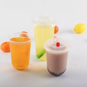 Vasos biodegradables de 16oz <span class=keywords><strong>y</strong></span> 20oz, taza transparente para beber en forma de U con tapa, vasos de vidrio con tapa, venta al por mayor - Product Image 5