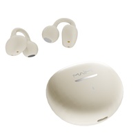 Earbud Bluetooth Open Ear Clip TWS V5.4 Nirkabel dengan Diafragma Komposit PU+Kertas 10mm, Suara Stereo Hi-Fi untuk Olahraga