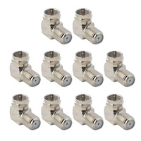Adaptateur de câble coaxial RG6, connecteur amélioré de type F, adaptateur coaxial à angle droit, connecteur mâle vers femelle, adaptateur rapide