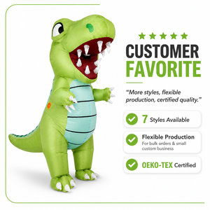 Disfraz Inflable Verde de Dinosaurio T-Rex 3D para Adultos, Venta al Por Mayor para Halloween - Product Image 5