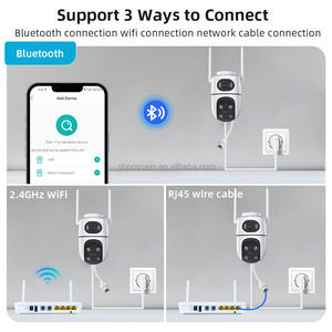 Caméra IP <span class=keywords><strong>4K</strong></span> 8MP HD Wifi PTZ CCTV Surveillance vidéo extérieure Carte Sim 4g Double objectif AI Suivi automatique Caméra IP - Product Image 3