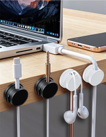 Support de câble magnétique rotatif auto-adhésif détachable, pliable, portable et flexible pour bureau, organisateur de câbles de charge 3-7mm