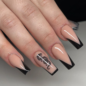 Accessoires d'ongles en acrylique longs, design <span class=keywords><strong>tendance</strong></span>, 24 <span class=keywords><strong>faux</strong></span> ongles à couverture complète, étiquette privée, à presser, pour femmes, vente en gros - Product Image 6
