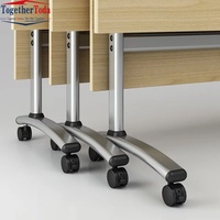 Table de conférence mobile pliante en bambou de style minimaliste, idéale pour le travail de bureau et l'utilisation commerciale transfrontalière
