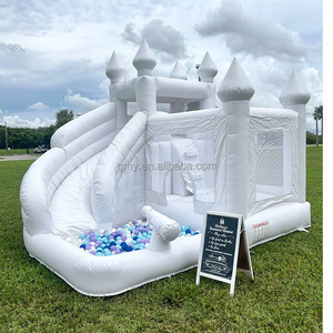 Castillo Inflable Blanco para Interiores y Exteriores, Tobogán, <span class=keywords><strong>Piscina</strong></span> <span class=keywords><strong>de</strong></span> Pelotas, Combo, Castillo Inflable, Área <span class=keywords><strong>de</strong></span> Juegos Inflable para Alquiler para Fiestas - Product Image 1