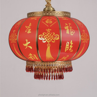 Nouvelle lanterne LED rouge en cuivre pur de style chinois, lustre pour extérieur, villa, balcon, couloir, pavillon, luminaires suspendus