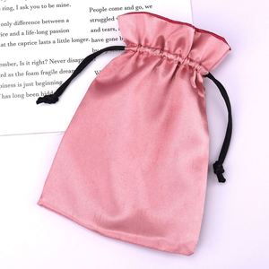 Bolsa de Satén Rosa con Logotipo Personalizado para Perfume, Joyería, Embalaje de Lujo, Bolsa de Seda para Cabello - Product Image 3