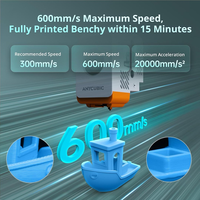 ANYCUBIC Kobra S1C Printer 3D Multiwarna, Kecepatan Tinggi 600mm/s, Pencetakan 4 Warna, Auto Leveling, Ruang Tertutup, 250x250x250mm