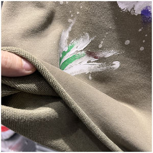 Shorts de survêtement en molleton français surdimensionnés pour hommes, personnalisés, style streetwear, motif d'encre éclaboussée, imprimé en couleur, ourlet brut - Product Image 6