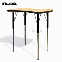 Table et chaise d'étude pour enfants en bois MDF moderne pour l'école primaire, avec effaceur sec réglable, empilable, pour la lecture en classe
