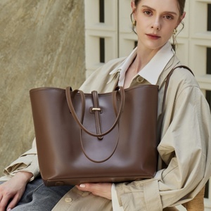 Borsa da Ufficio in Vera Pelle per Donna, Minimalista, in Pelle Bovina di Prima Qualità, Grande Capacità, Borsa a Tracolla e a Spalla per Lavoro - Product Image 1