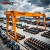 Grue portique conteneurisée Lh, grue de levage réglable, grue portique 10 tonnes montée sur rail pour télécommande