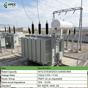 Transformateur de puissance moderne 10kV 33kV 35kV 110kV MVA pour centrales solaires et éoliennes, transformateur de puissance 33KV 34.5KV 35KV vers 110KV ANSI / IEEE - Product Image 2