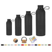 Flacon à vide thermique enduit de caoutchouc mat de bouteille d'eau isolée d'acier inoxydable de la capacité 500ml pour le camping/randonnée