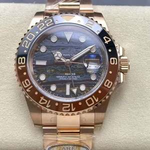 Reloj Mecánico Automático de Lujo, Nuevo, de la Mejor Calidad, Acero 904L, Movimiento 3285, Oro Rosa, Cerámica, Ojo de Tigre, GMT - Product Image 1