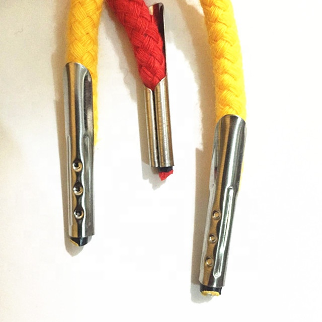 Customized 6mm Cotton Rope With Plastic/metal Tip Shopping Bag Handle