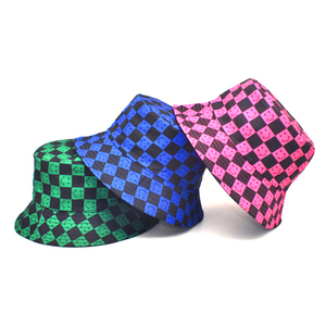 Protector solar para mujer, gorra de lavabo Reversible de doble cara para hombre, con estampado de Panamá Gorras, sombreros de pescador de pesca, <span class=keywords><strong>sombrero</strong></span> de cubo a cuadros con sonrisa - Product Image 1