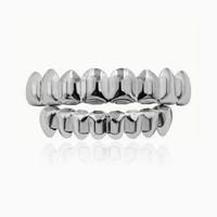 Grillz dentaire en alliage avec cristaux scintillants, style dent de vampire, pour dents supérieures et inférieures, style Hip Hop, bijoux de corps tendance, vente en gros