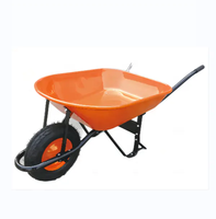Carretilla de Jardín para Transporte de Hormigón, Carro de Construcción de Acero Resistente con Ruedas