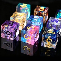 Ensemble de dés D6 en résine faits à la main, polyèdre personnalisé à bords vifs, jeu de société DND, Donjons et Dragons, 18 mm, forme de cube en résine